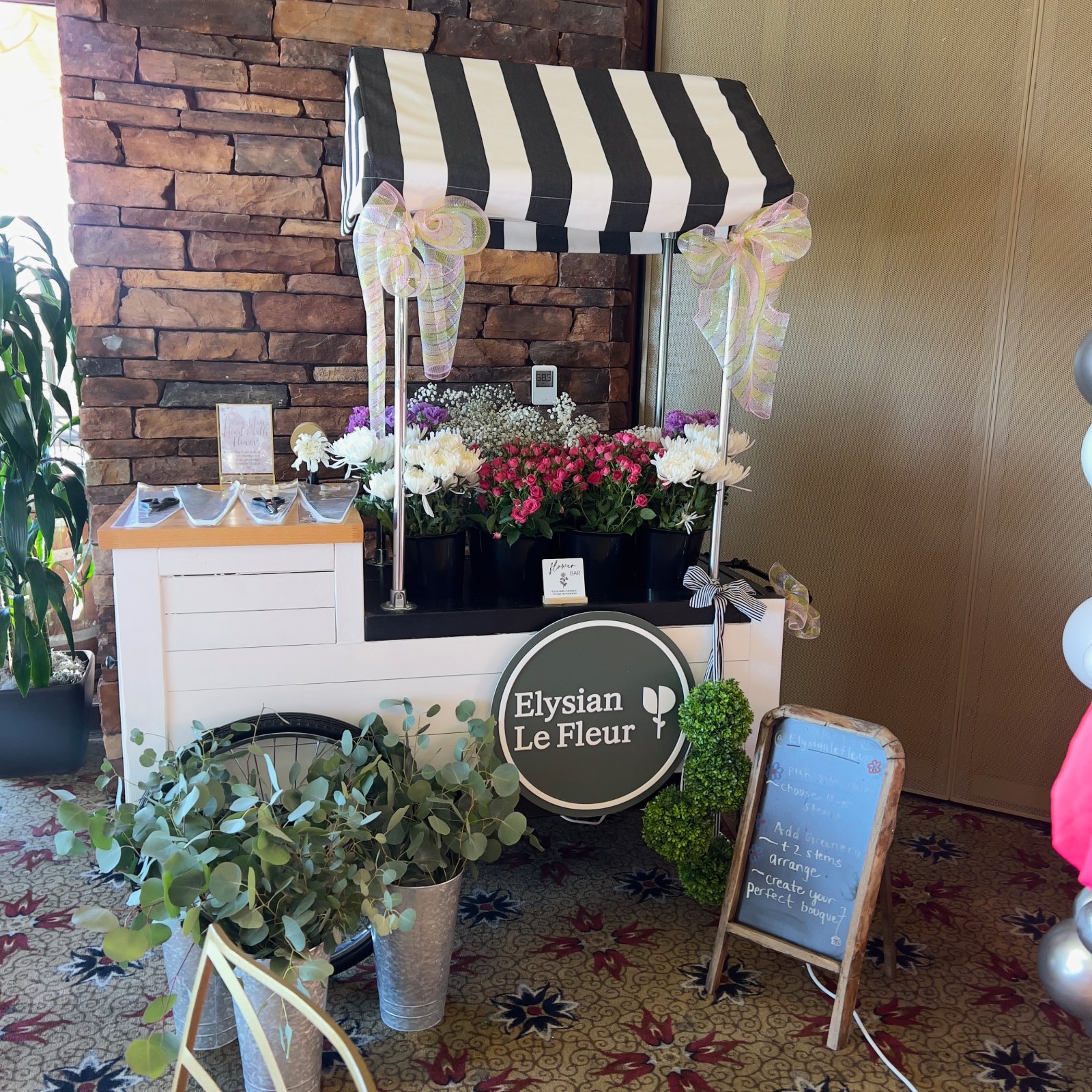 The flower cart styled at a Las Vegas event